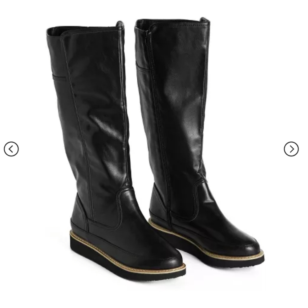 Cloudwalkers Women's Wide Fit Skylar Side Zip Tall Boots Navy Size 9.5 NWT